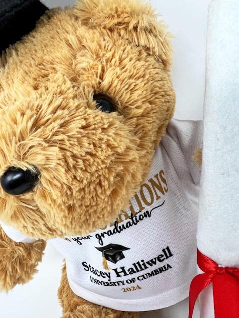 Personalised Graduation Teddy Bear With Box Graduate Congratulations University Bear With Cap End of Year Graduate