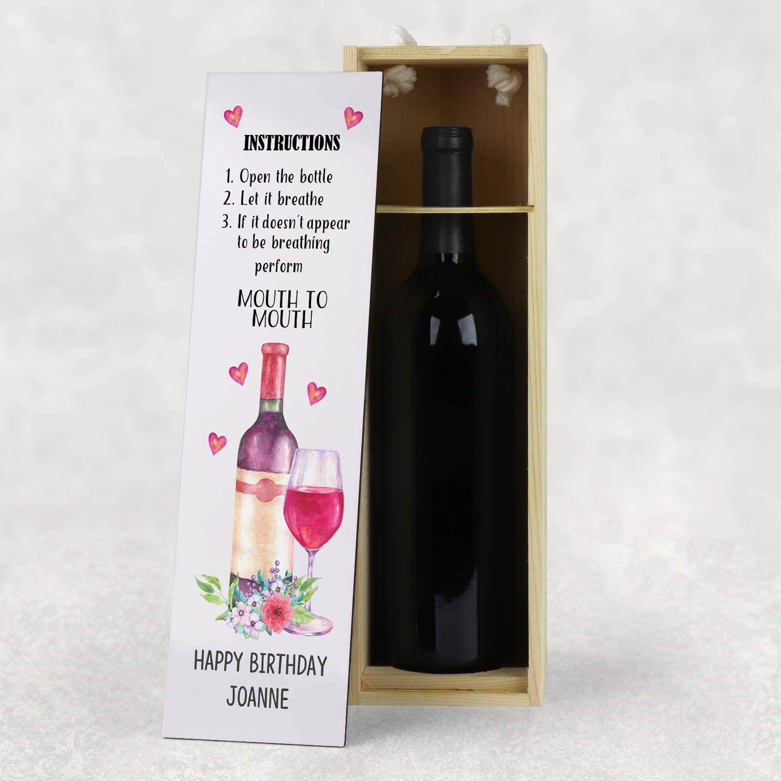Personalised Wooden Birthday Quote Wine Box
