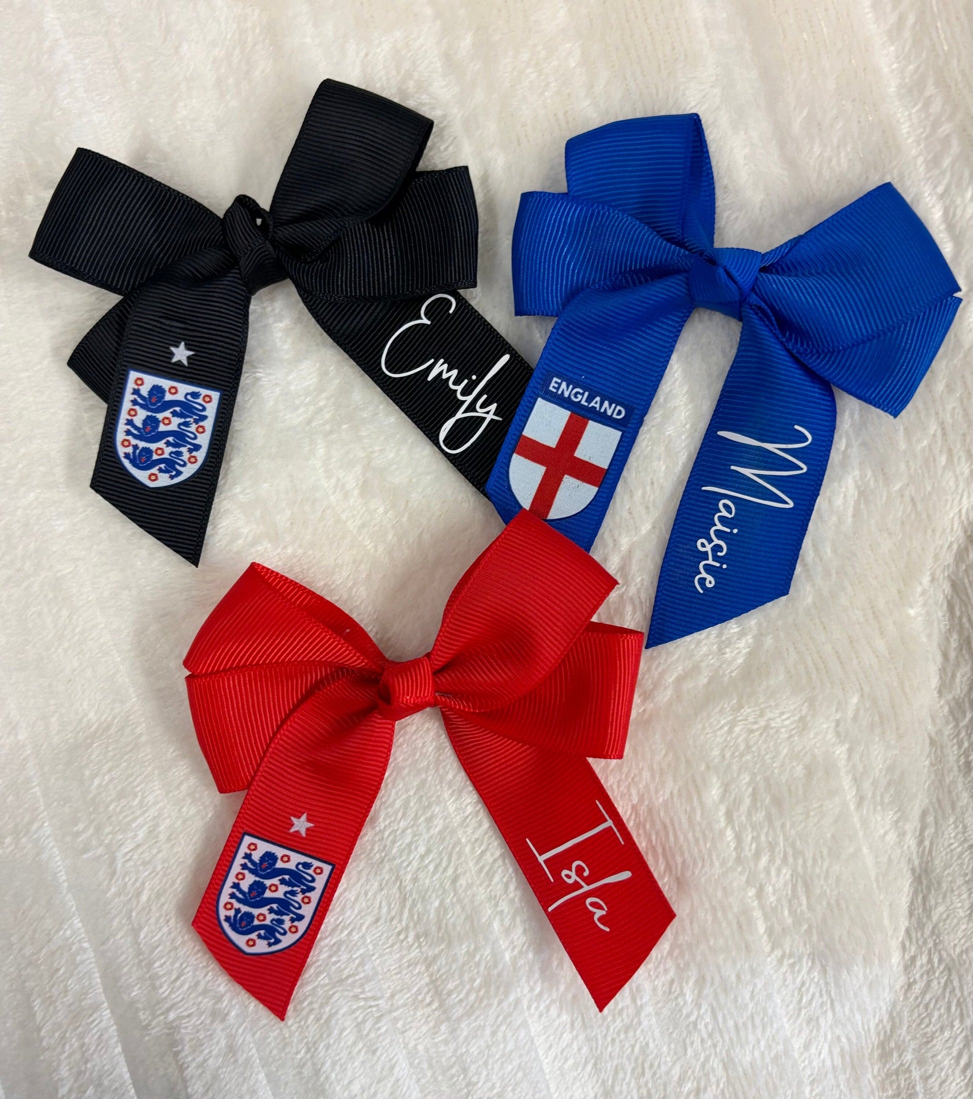 Personalised England inspired Hair Bow Euro Team 2024