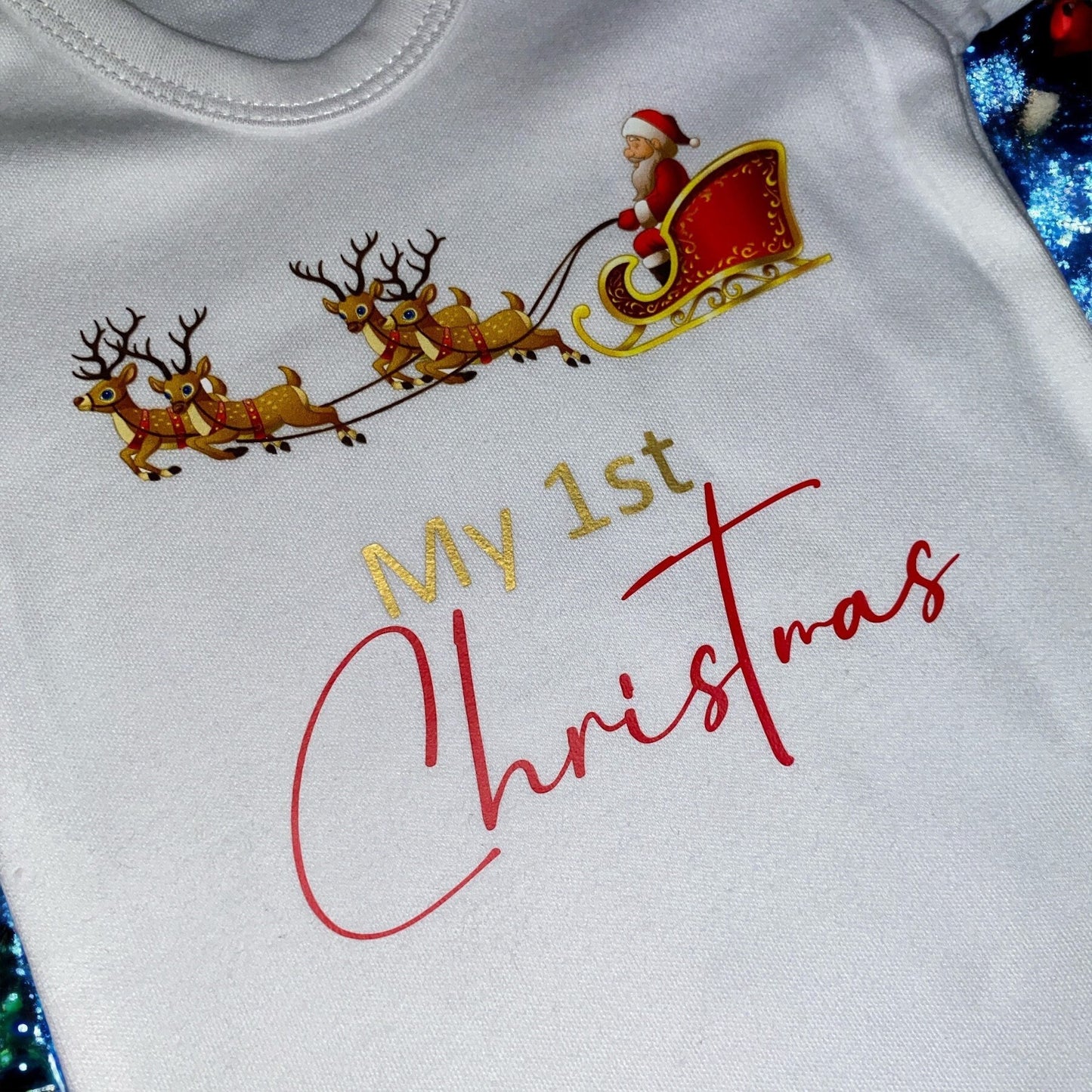 Baby Christmas vest, baby Christmas clothing, my 1st Christmas