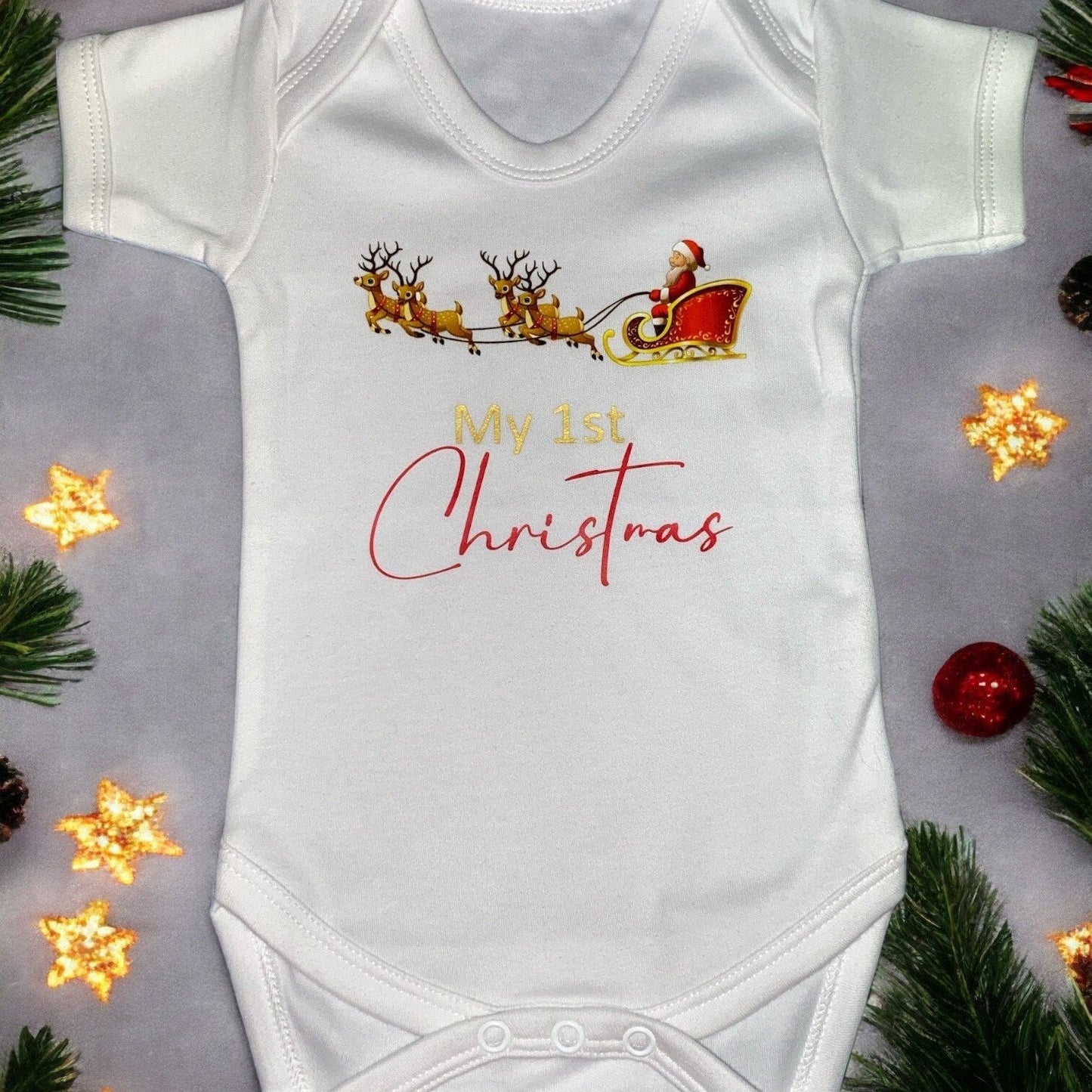 Baby Christmas vest, baby Christmas clothing, my 1st Christmas