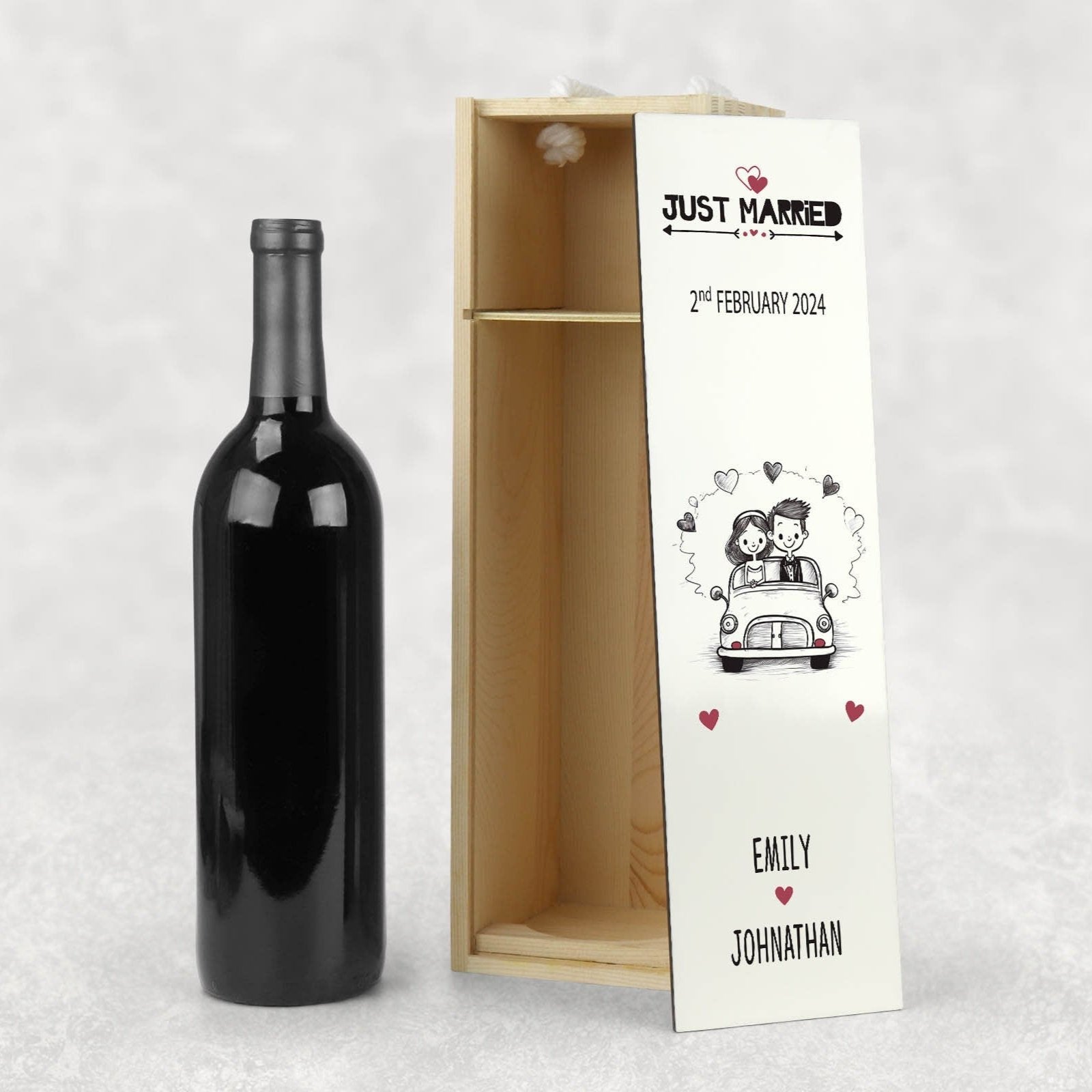 Personalised Wedding Couple Wine Box 4 Designs