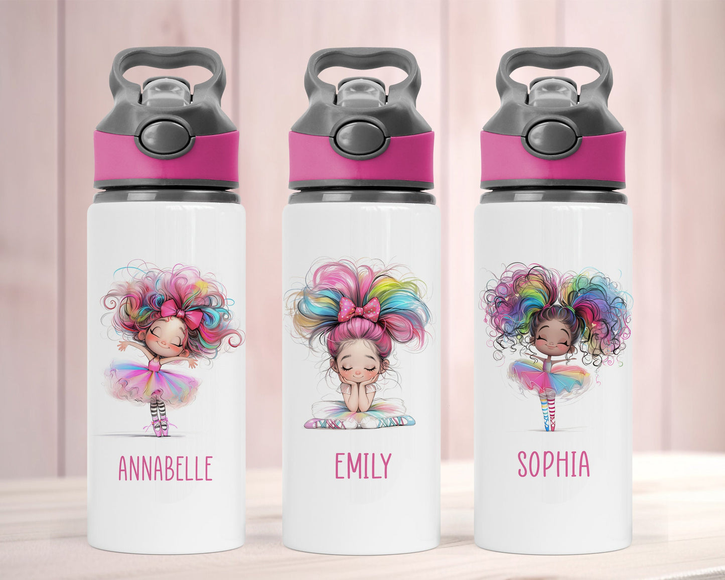 Personalised Ballerina Water Bottle, Ballet Water Bottle, Ballerina Gift, Dance Gift, Kids Water Bottle, Dance Theme Bottle