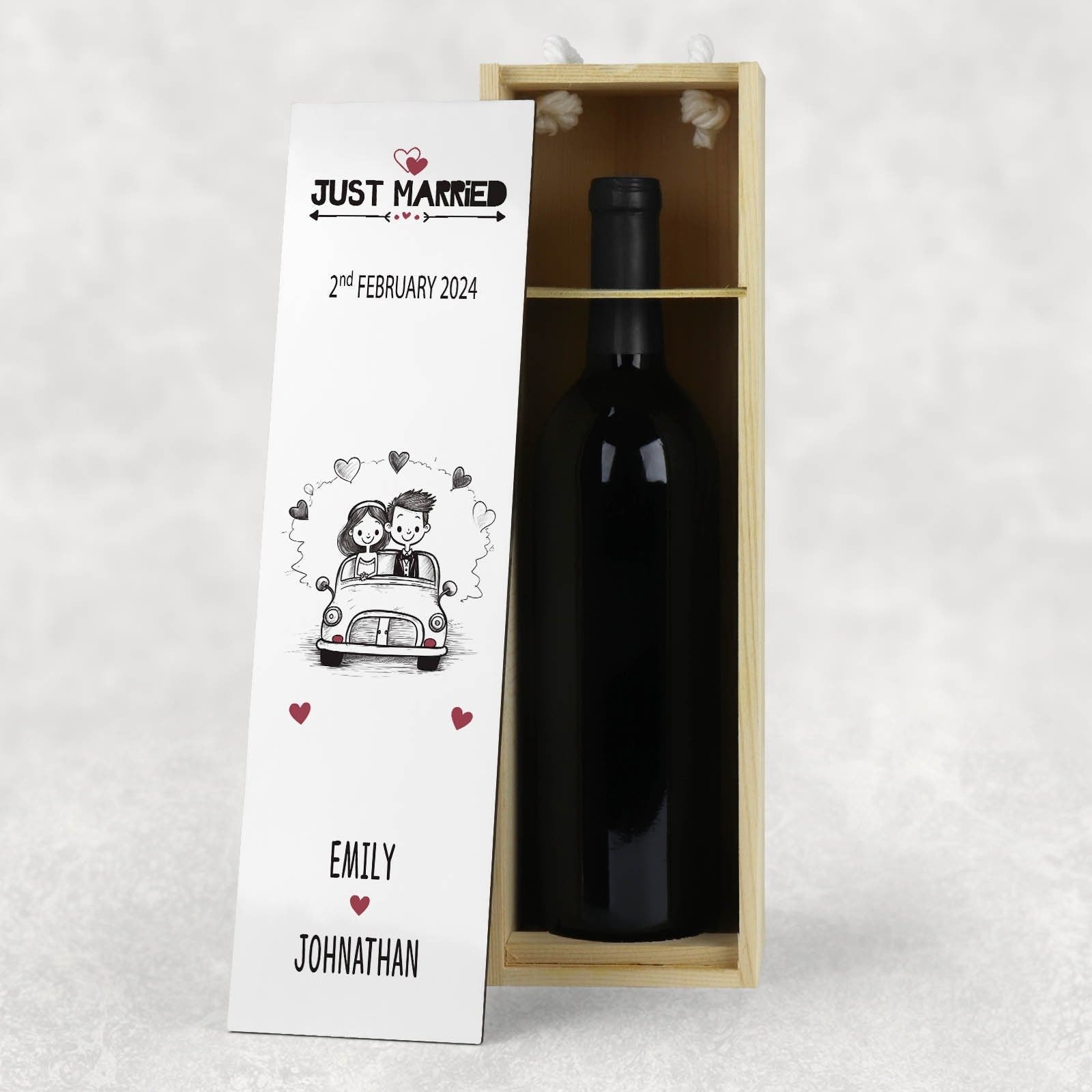 Personalised Wedding Couple Wine Box 4 Designs