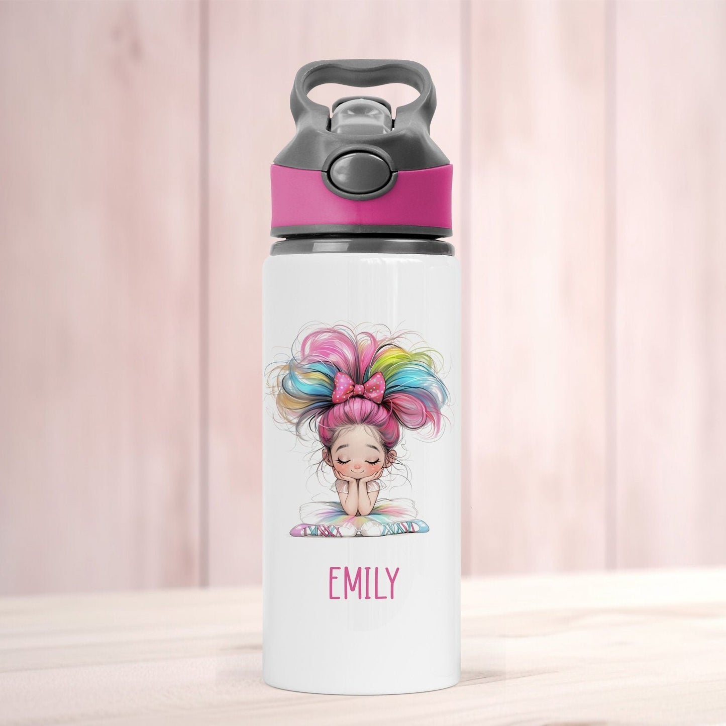 Personalised Ballerina Water Bottle, Ballet Water Bottle, Ballerina Gift, Dance Gift, Kids Water Bottle, Dance Theme Bottle