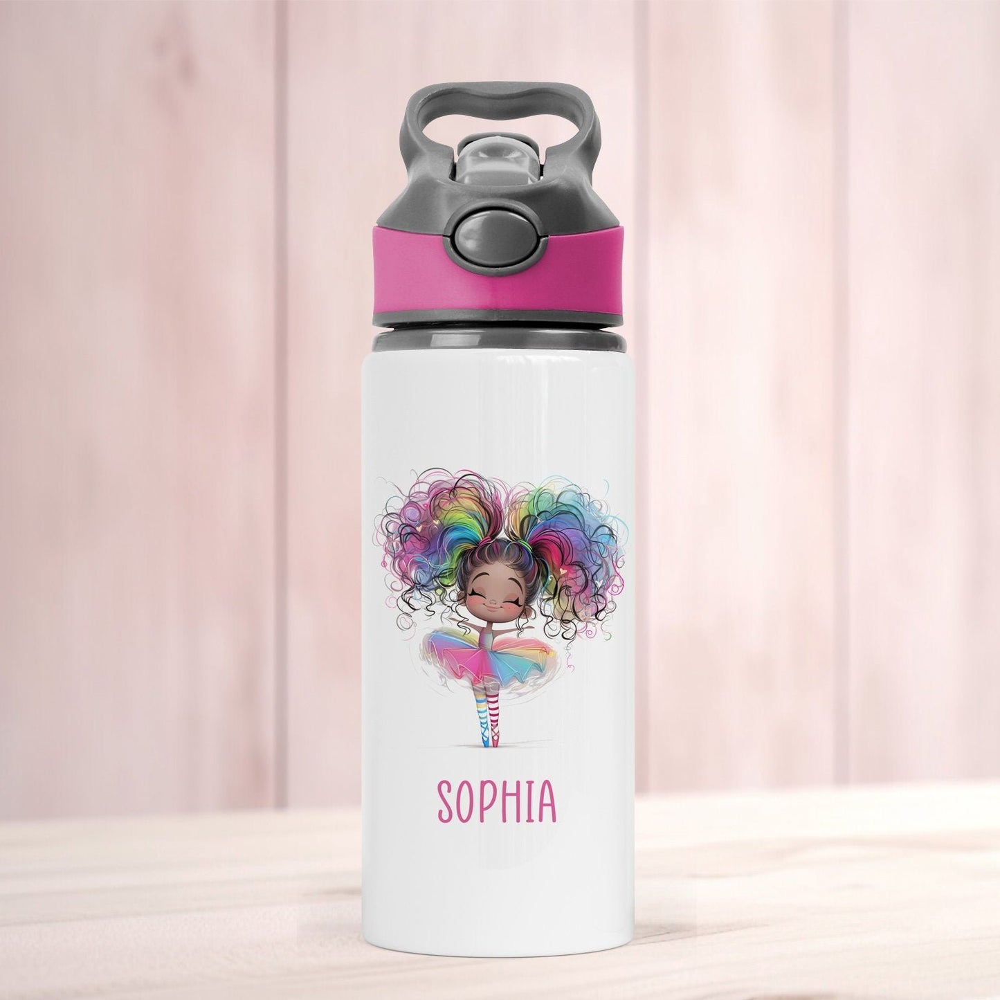 Personalised Ballerina Water Bottle, Ballet Water Bottle, Ballerina Gift, Dance Gift, Kids Water Bottle, Dance Theme Bottle