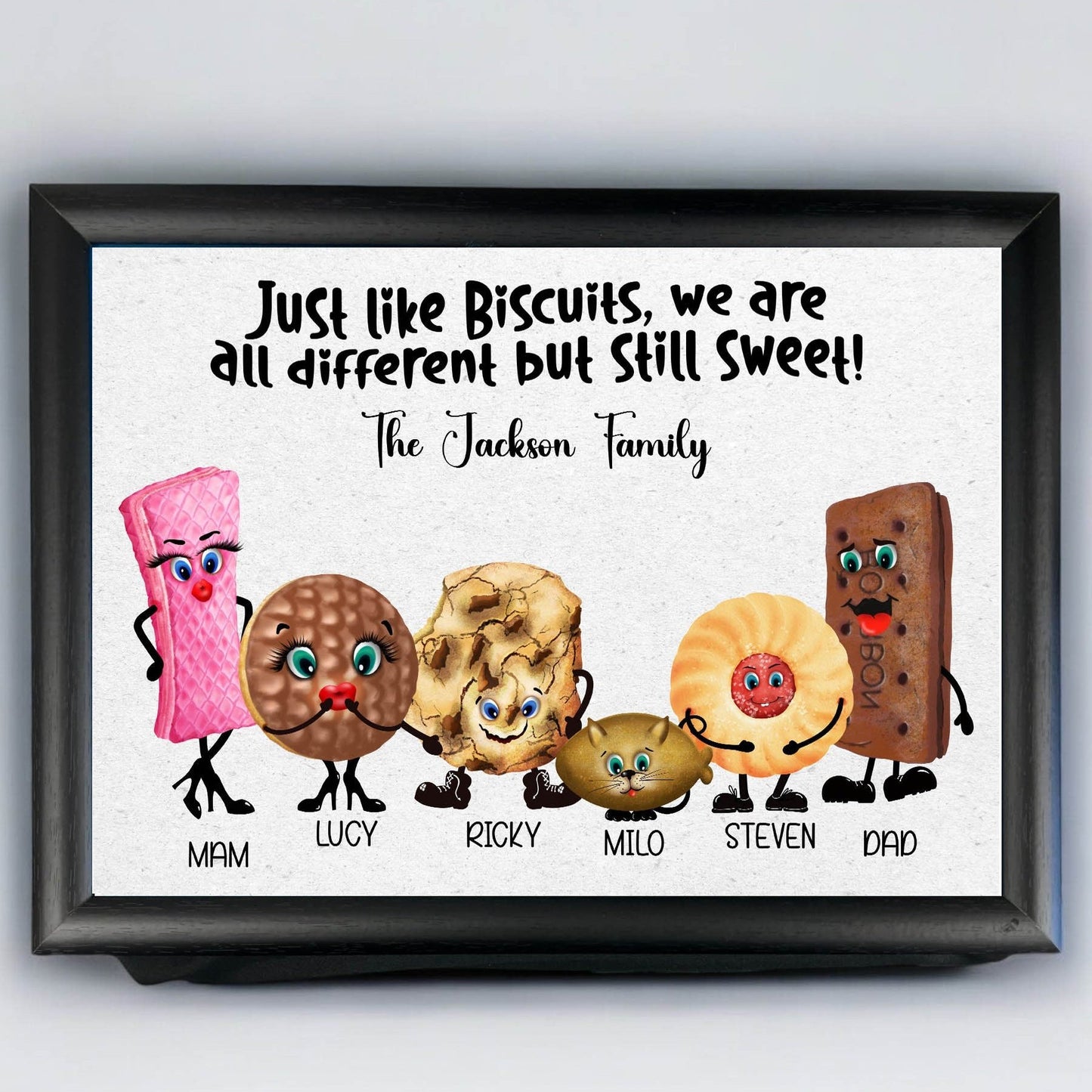 Personalised Biscuits Lap Tray, Name Your Biscuits Family Knee Tray, Family Personal Gift, Food Tray, Work or Hobbie Tray,