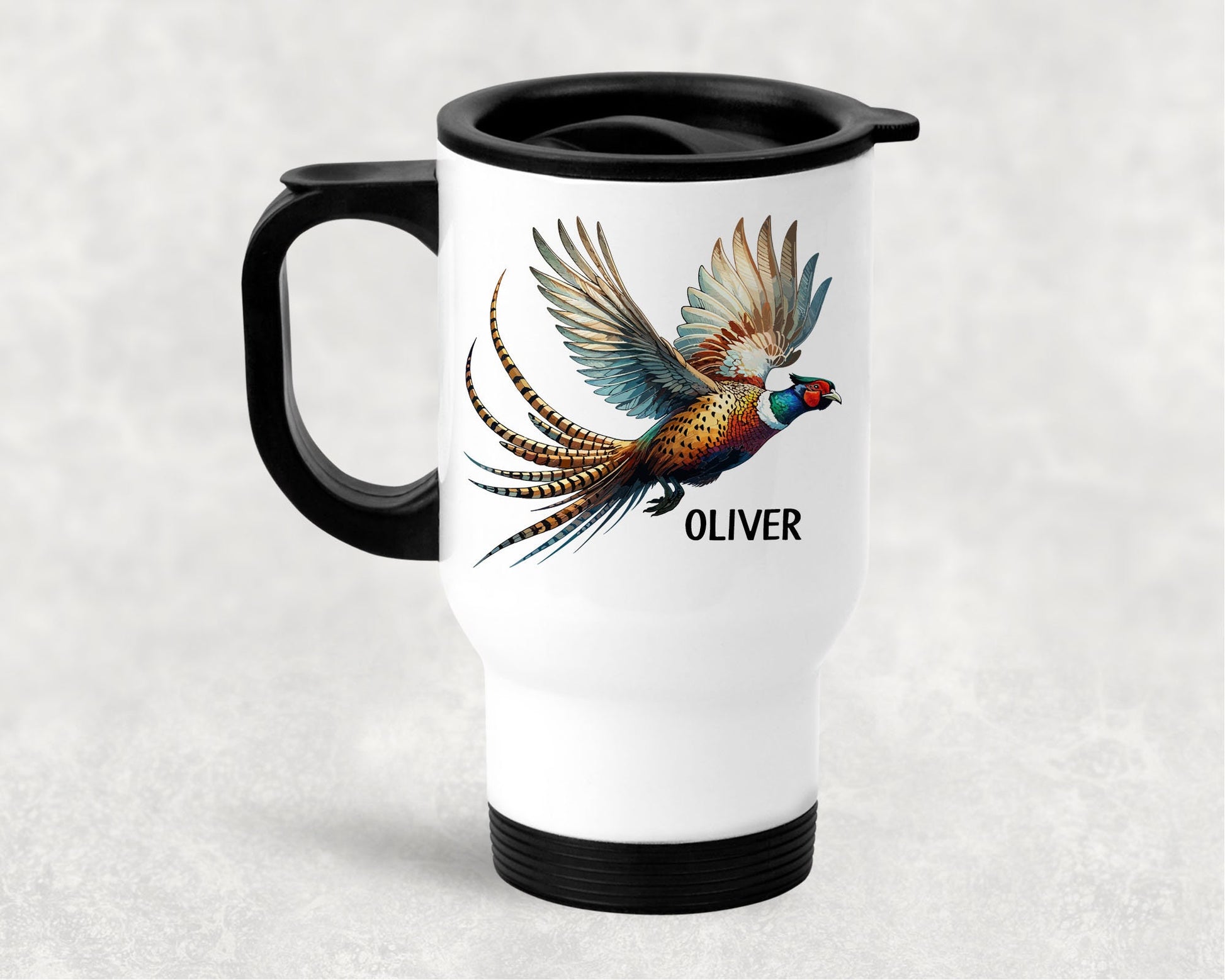 Personalised Pheasant Travel Mug, Gamekeeper Gift,