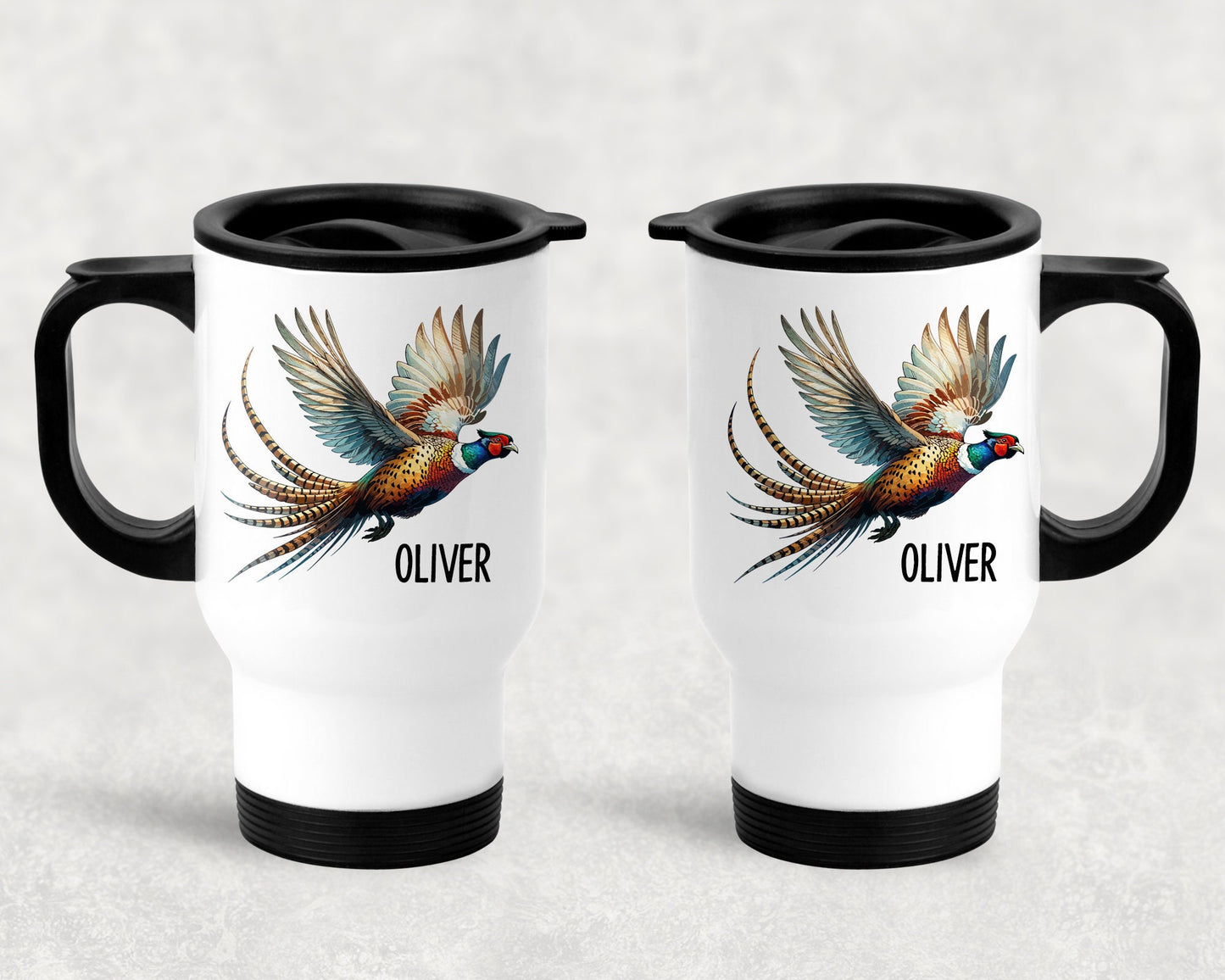 Personalised Pheasant Travel Mug, Gamekeeper Gift,