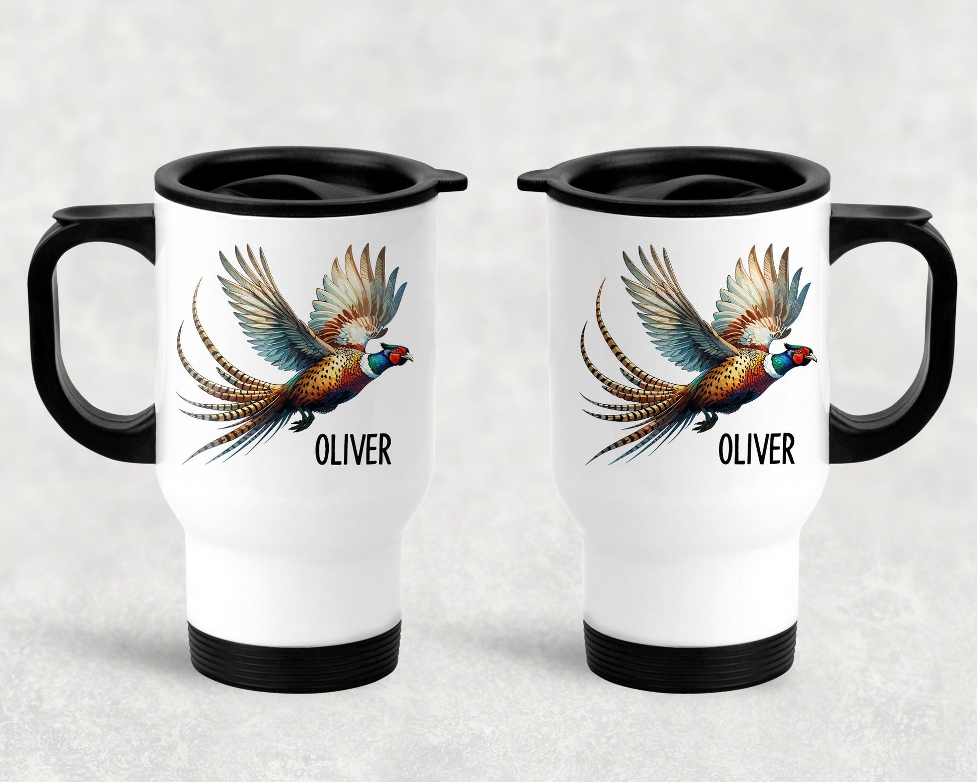 Personalised Pheasant Travel Mug, Gamekeeper Gift,
