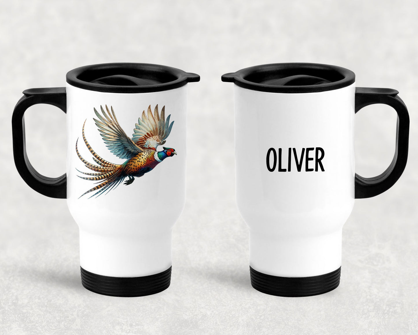 Personalised Pheasant Travel Mug, Gamekeeper Gift,