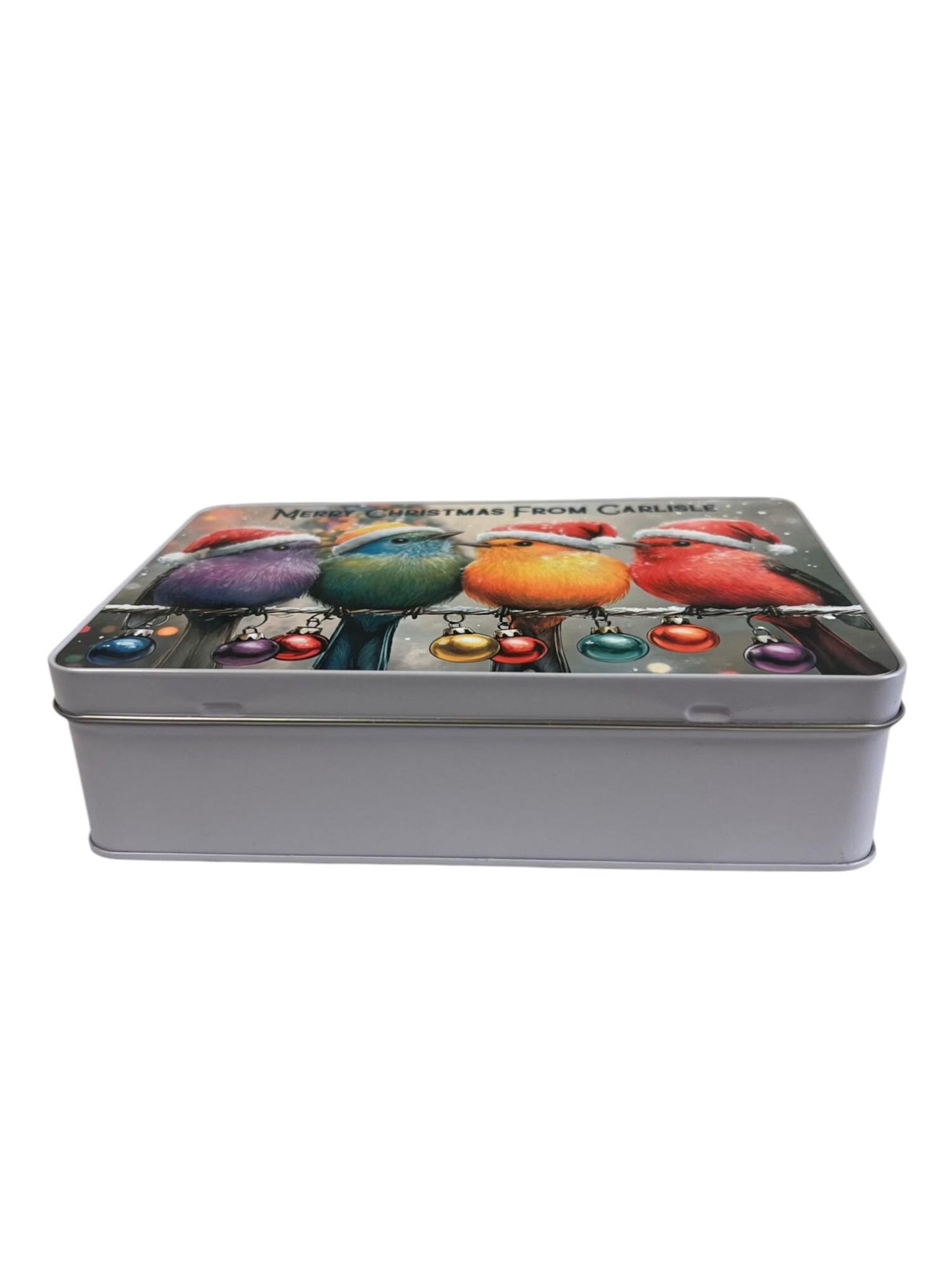 Personalised From Town, City, House Christmas Birds Robin Treat Tin, Family Gift, Neighbour Gift, Our House To Yours Gift Tin, Sweet Tin,