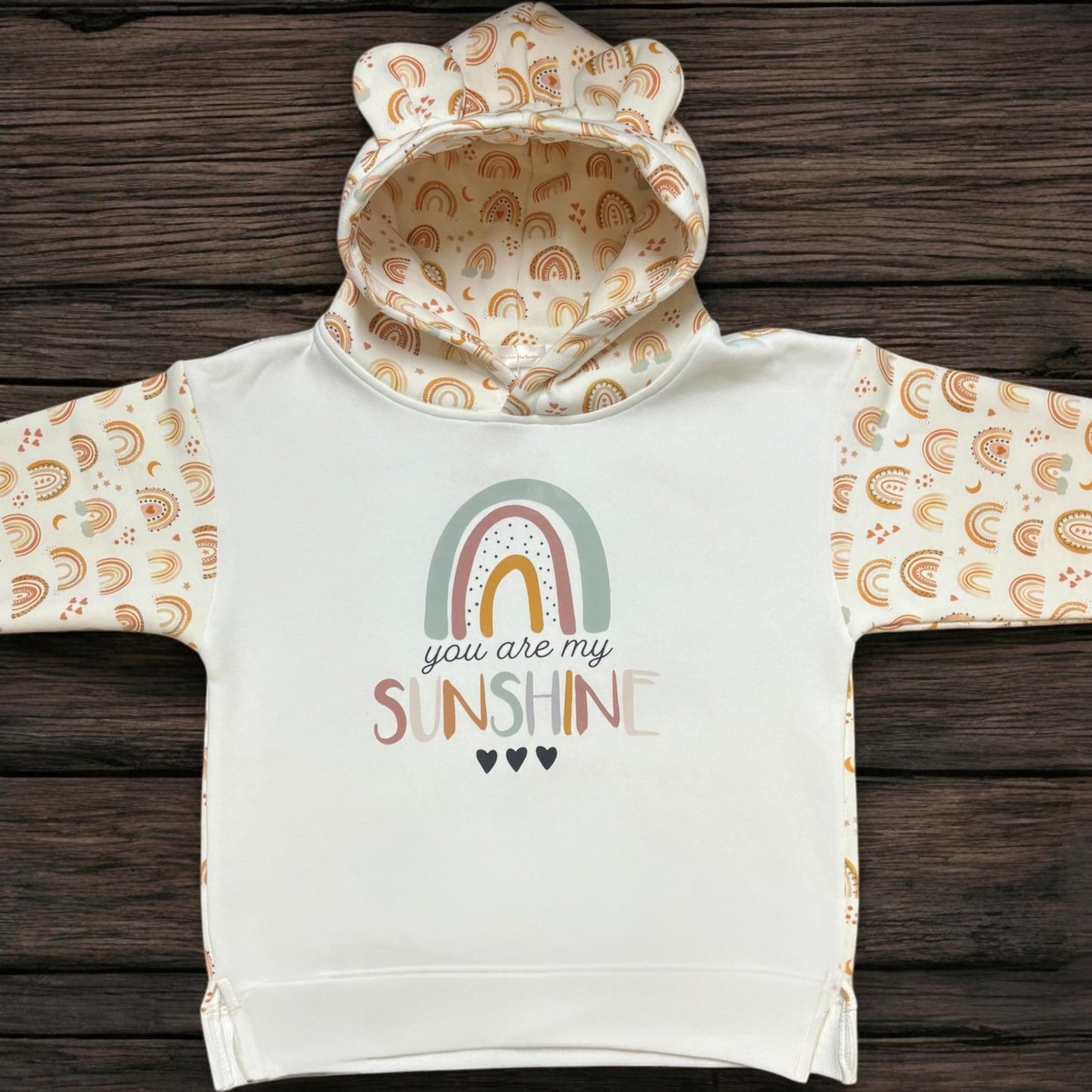 Girls Rainbow Hoodie, Age 5-6 Years, Girls Quote hoodie, You Are My Sunshine, Girls Hoodie, Girls Cosy Top, Rainbow
