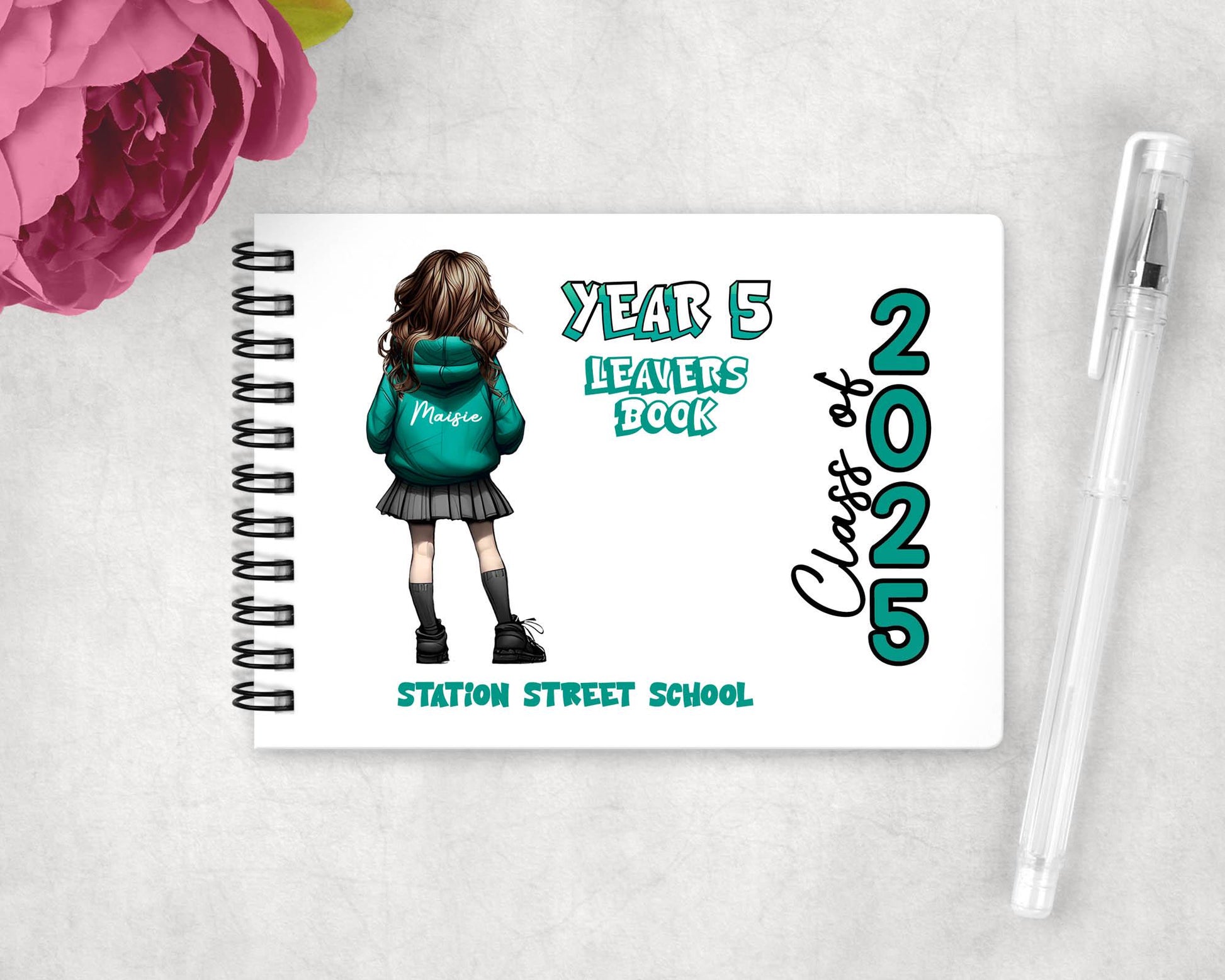 A6 Personalised Girls Leavers Notebook