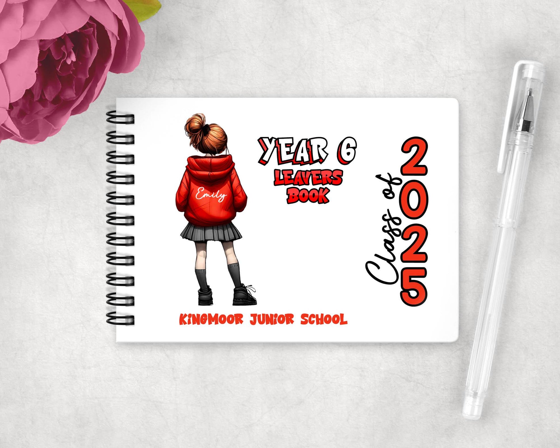 A6 Personalised Girls Leavers Notebook