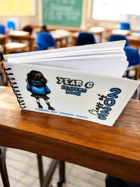A6 Personalised Girls Leavers Notebook, Build Your Own End Of Year Signature Notepad, Year 6 Leavers Signature Book, School Leavers Pad
