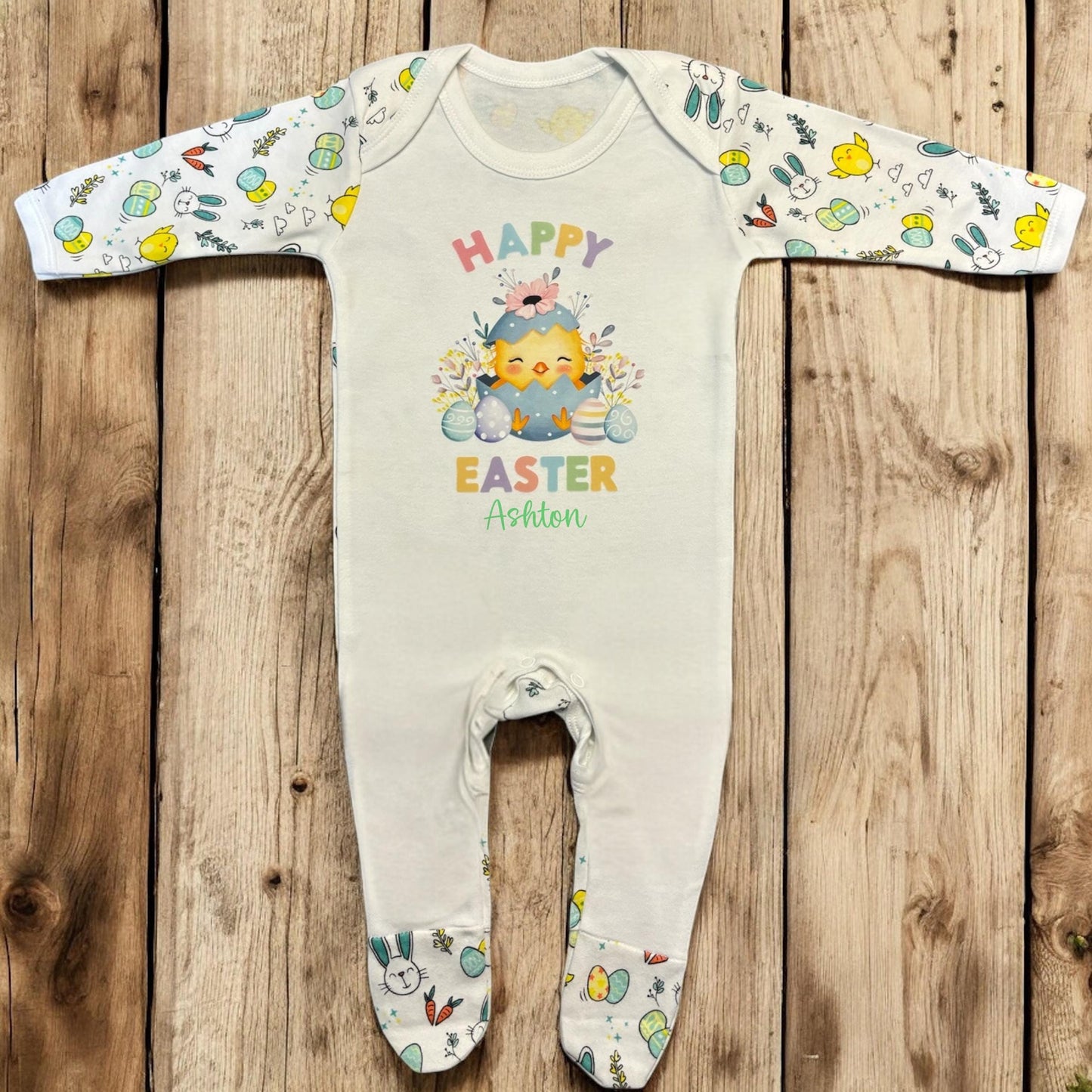0-3 Months Personalised Baby Easter Clothes, Baby Easter Romper, Personalised Bodysuit, Easter Gift, Baby Girl Easter, Baby Boy Easter Gift