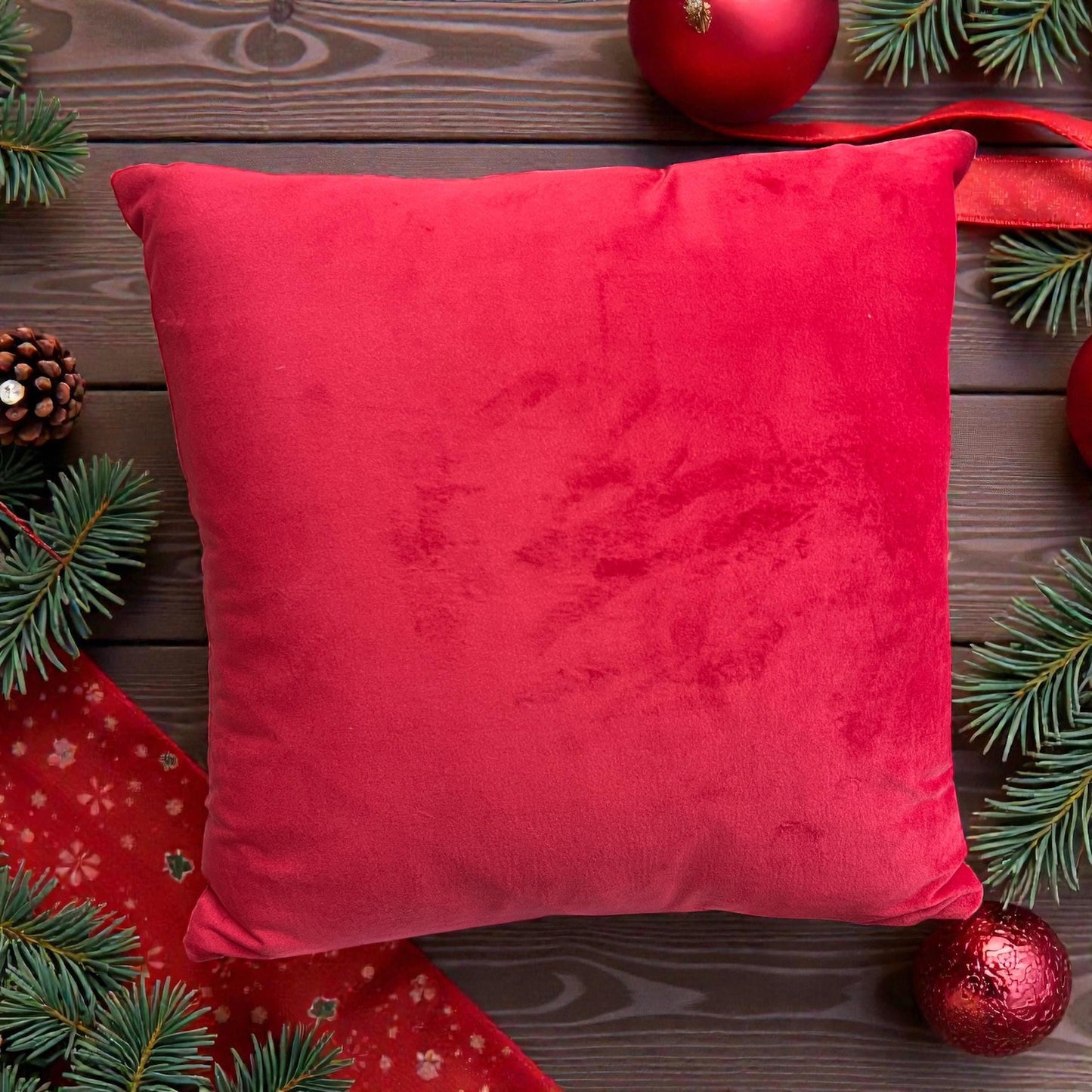 Personalised Christmas Cushion, Red & White Christmas Traditional Print Family Christmas cushion, Personalised Gift for Him, Gift for Her