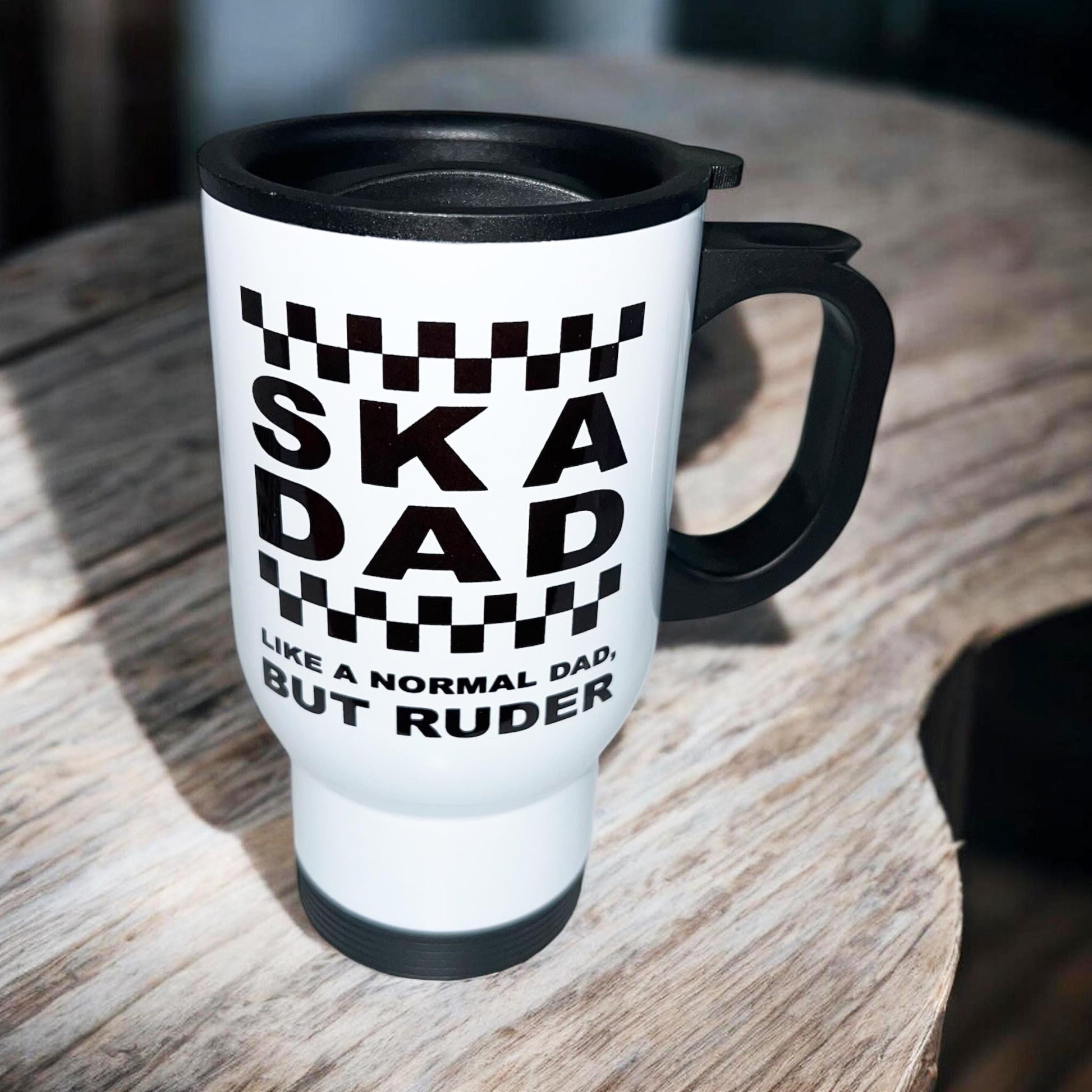 Ska Dad 2 tone Rude Boy Thermos Travel Mug For Dad Birthday Fathers Day