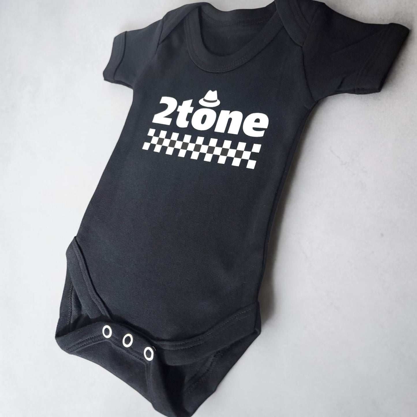 Black 2Tone Baby Vest, Ska Baby Bodysuit, Music, Baby Gift