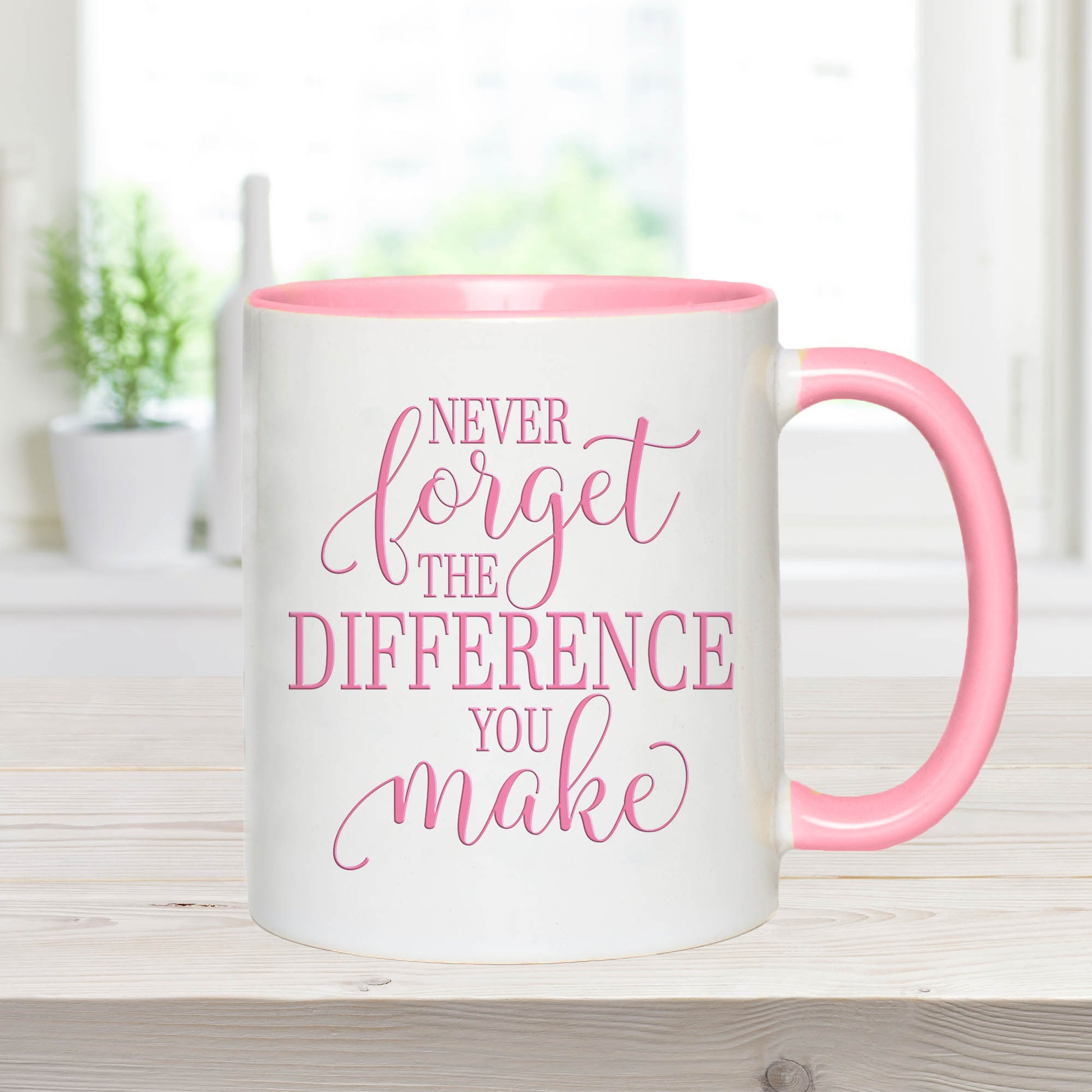 Personalised Thank You Teacher Mug Pink/Blue