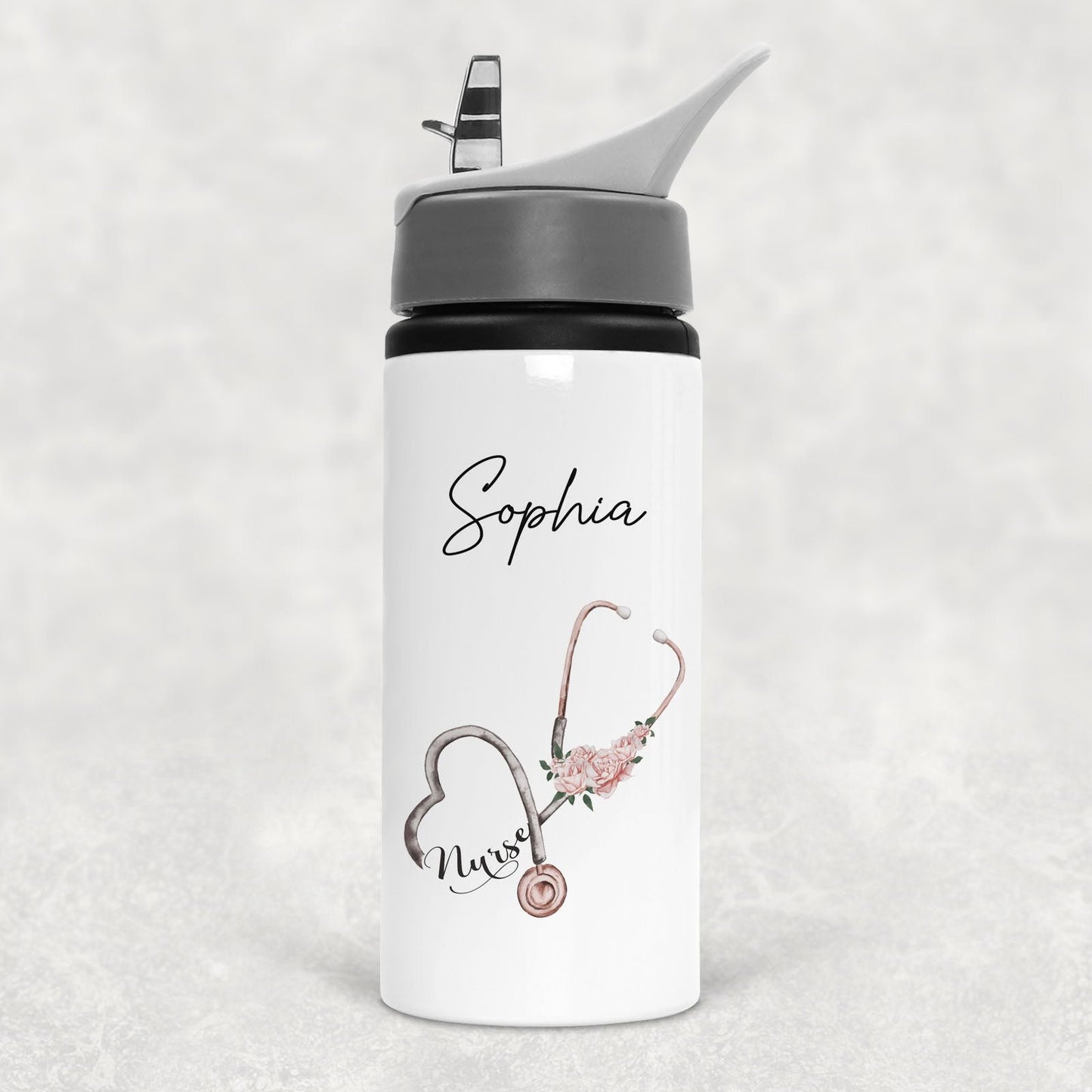 Nurse, Student Nurse Grey Lid Water Bottle