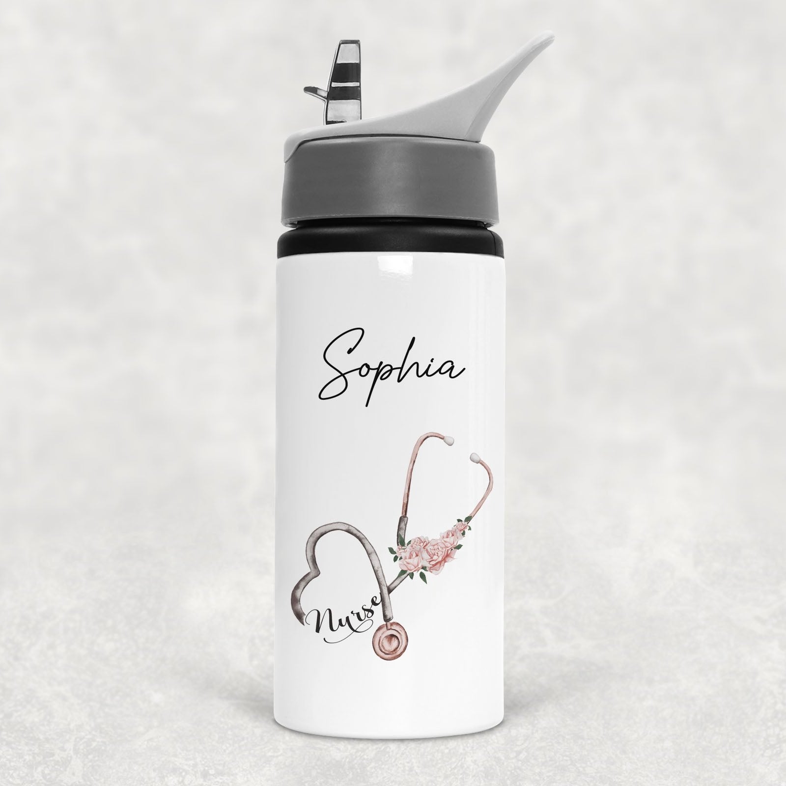 Nurse, Student Nurse Grey Lid Water Bottle