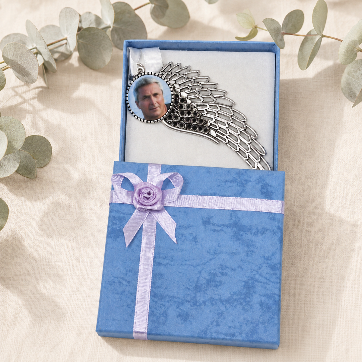 Personalised Photo Angel Wing Memorial Decoration