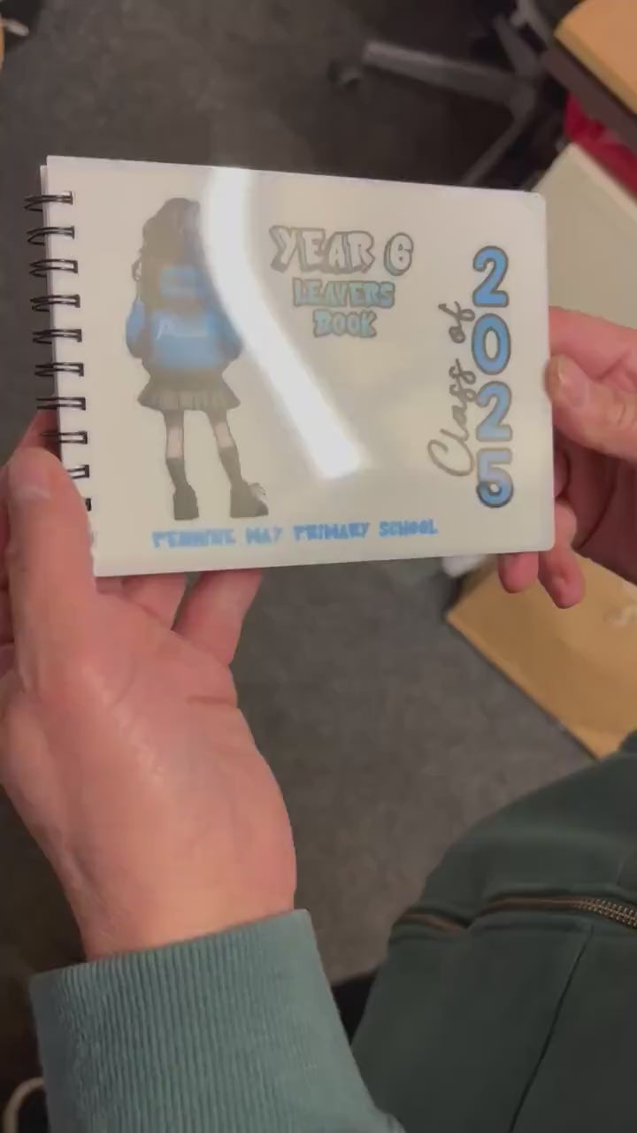 A6 Personalised Girls Leavers Notebook, Build Your Own End Of Year Signature Notepad, Year 6 Leavers Signature Book, School Leavers Pad