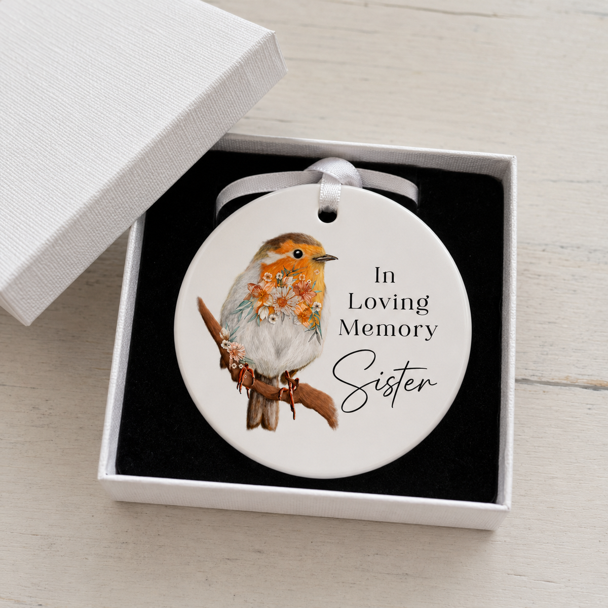 Personalised Robin Memorial Hanging Decoration