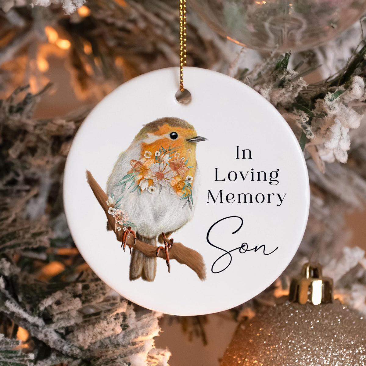 Personalised robin memorial decoration