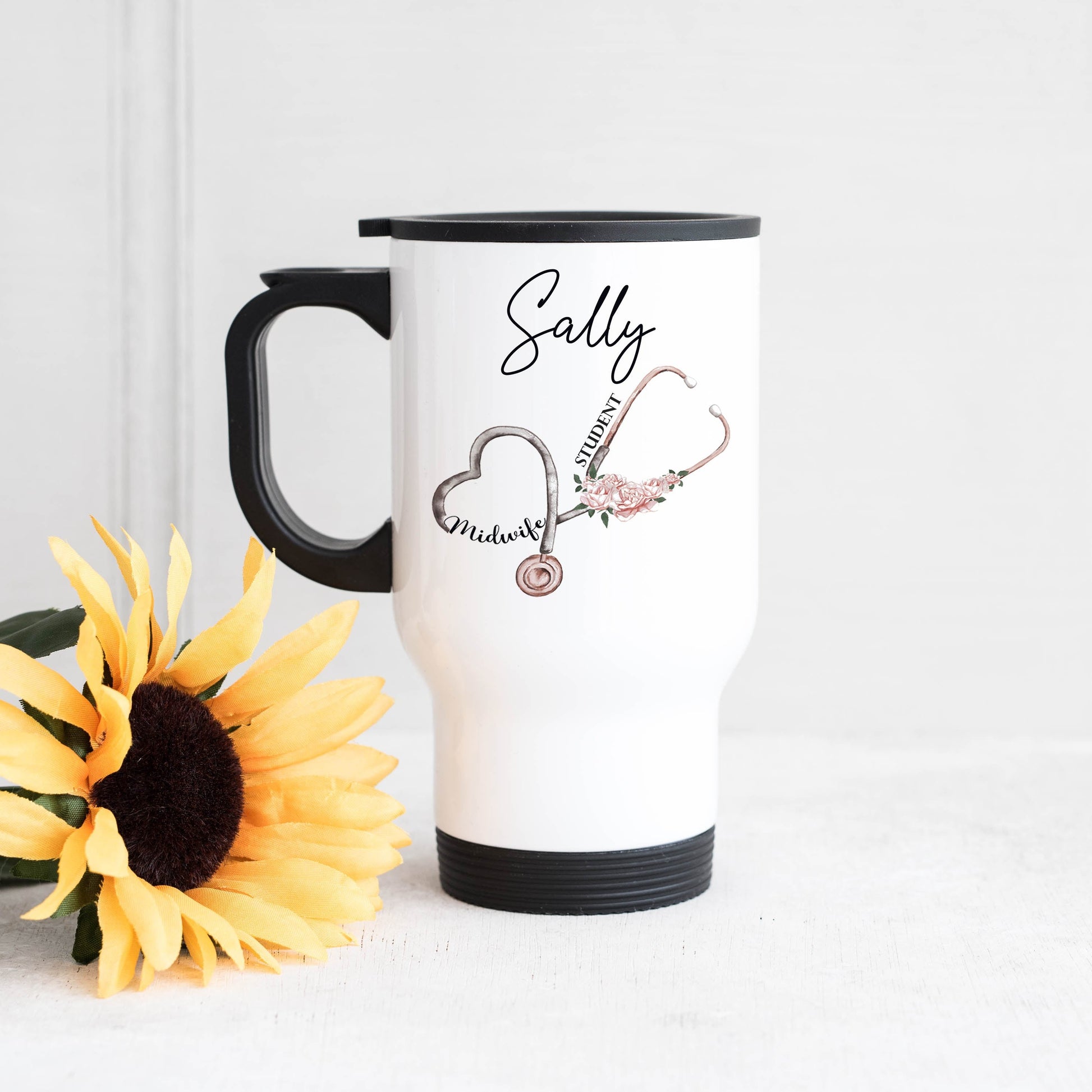 Midwife Stethoscope Travel Mug
