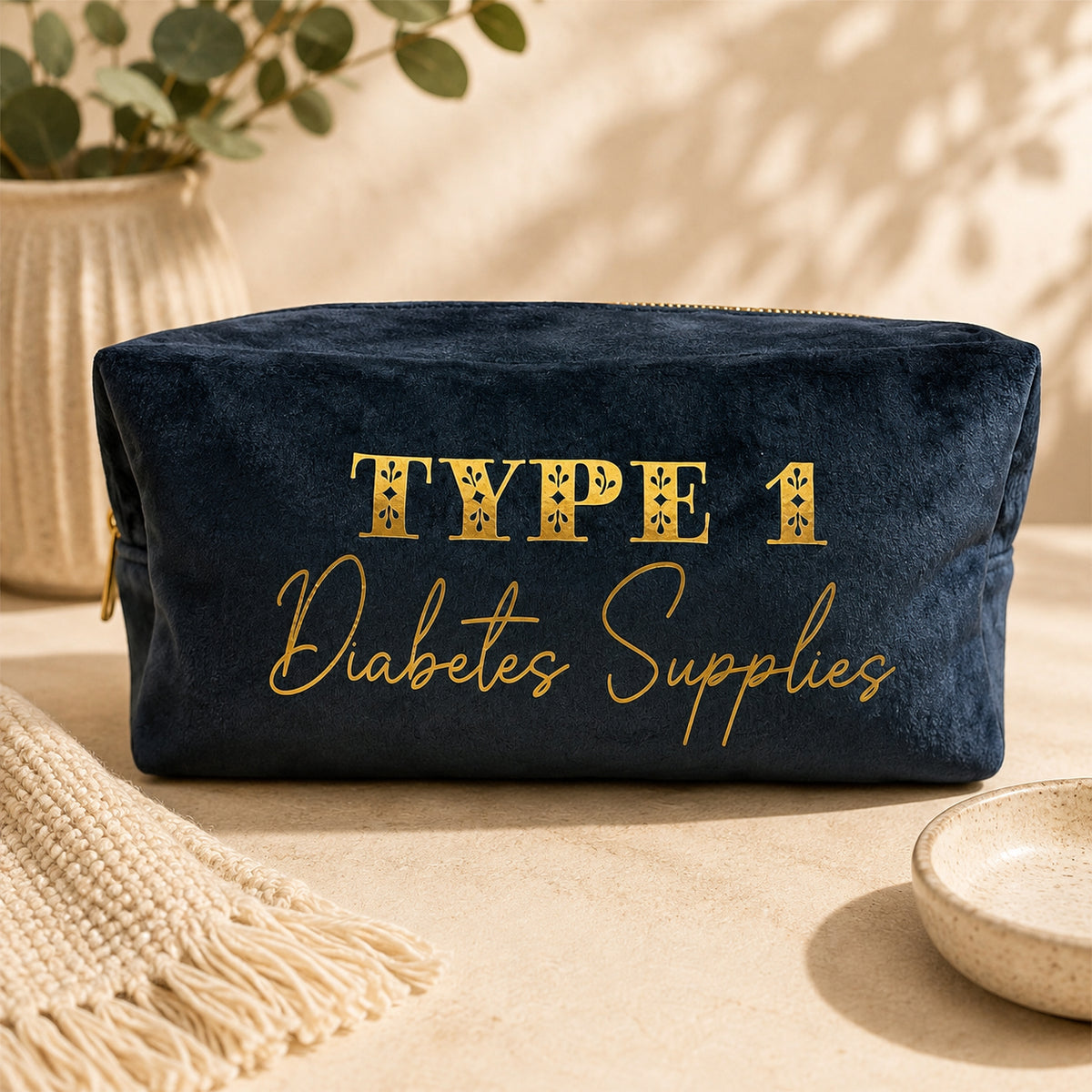 Type 1 Diabetes Velvet Organiser Bag – 2.5 L – image 1