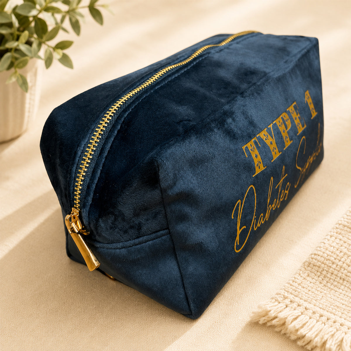 Type 1 or 2 Diabetes Velvet Organiser Bag