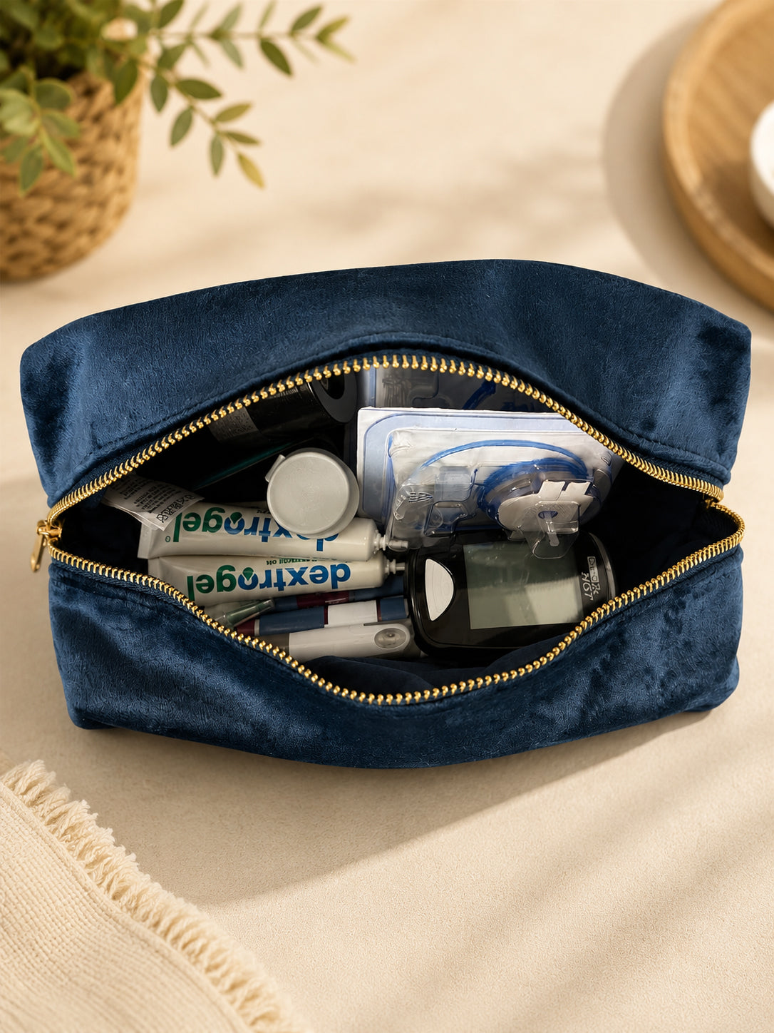 Type 1 or 2 Diabetes Velvet Organiser Bag